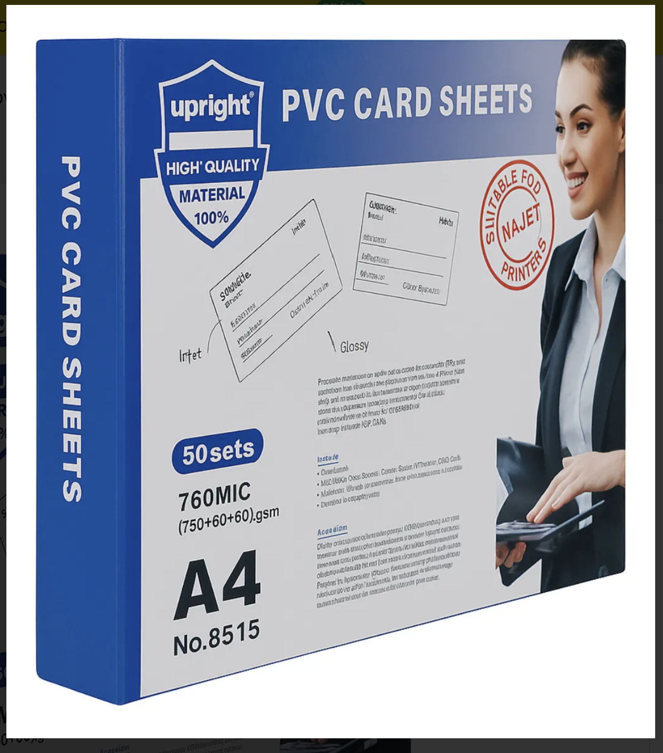 Placas Pvc A4 + 100 folhas Imprimíveis Para Crachá Branco