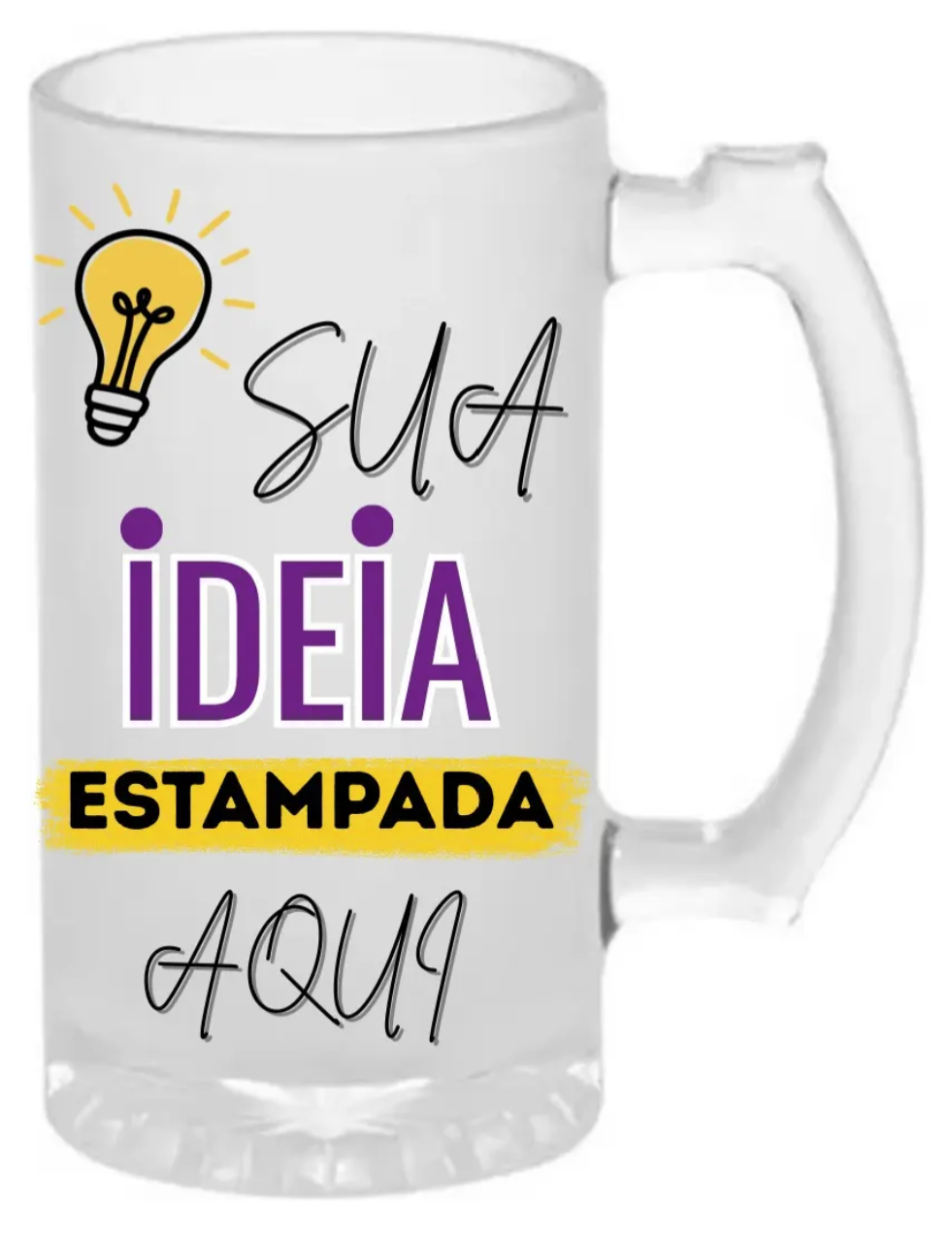 Caneca chopp vidro jateada 460ml
