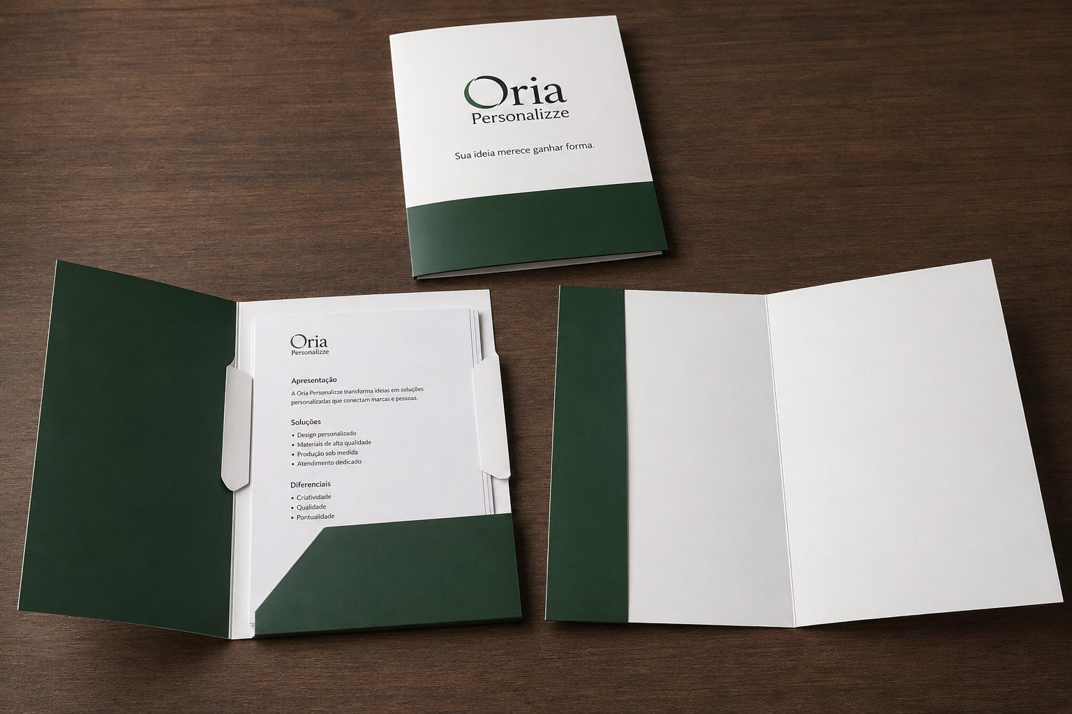 Pasta para documento com orelha e aba