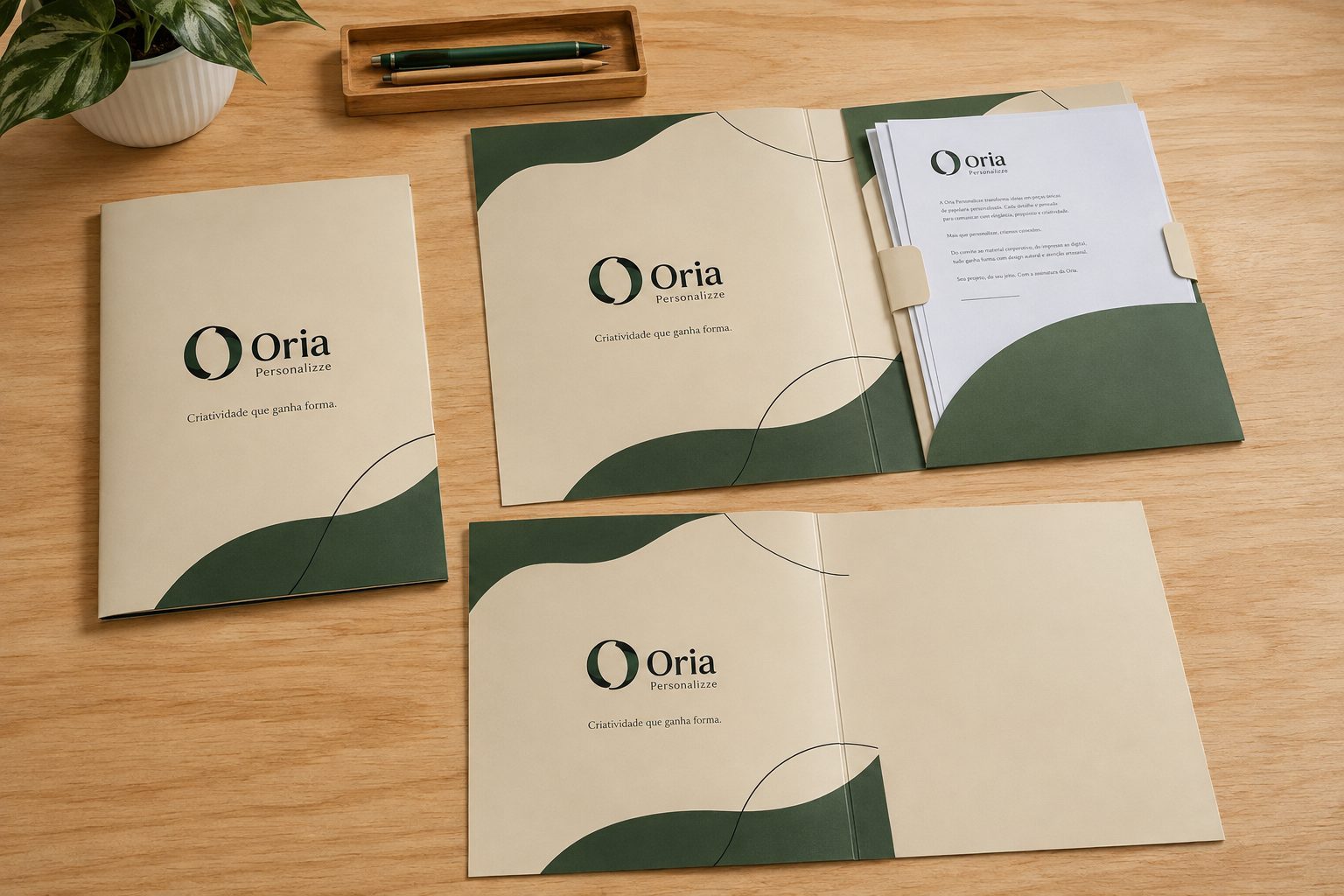 Pasta para documento com orelha e aba
