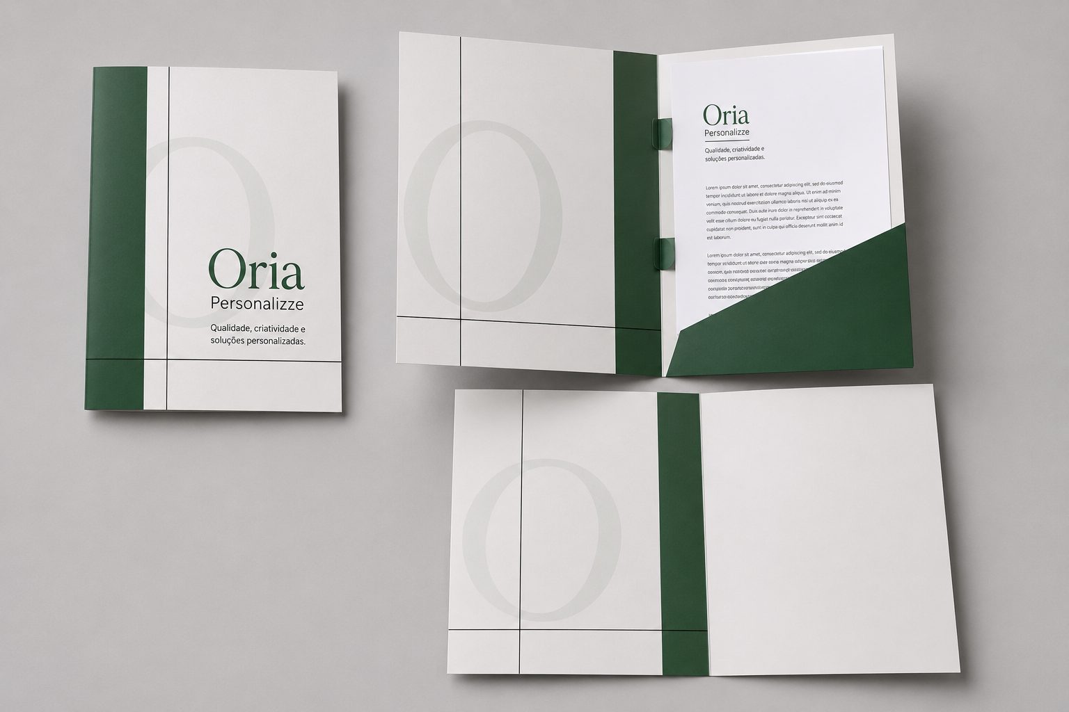 Pasta para documento com orelha e aba