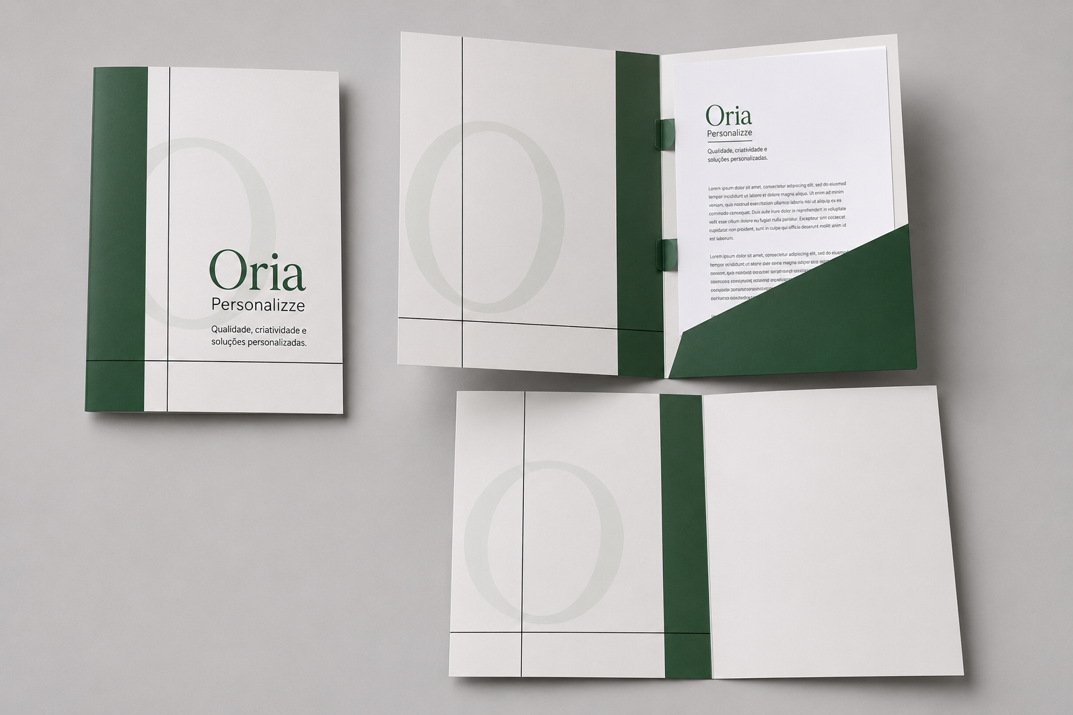 Pasta para documento com orelha e aba